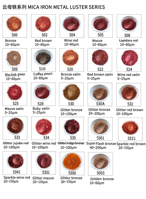 Mica Iron Metal Luster Series colour card